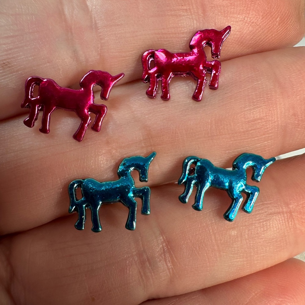 Tiny unicorn earrings